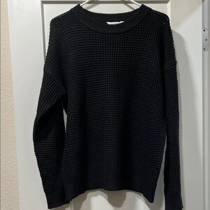 Time and Tru Black Waffle Knit Sweater